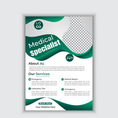 Healthcare cover a4 template design and flat icons for a report and medical brochure design, flyer, leaflets decoration for printing and presentation vector. for web banner ads.