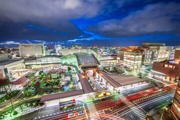 Kanazawa, Japan Downtown City Skyline at Night