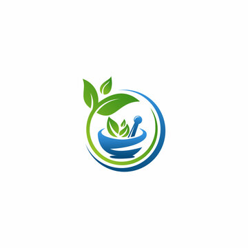 minimalist isolated natural herb line art badge logo template vector illustration design