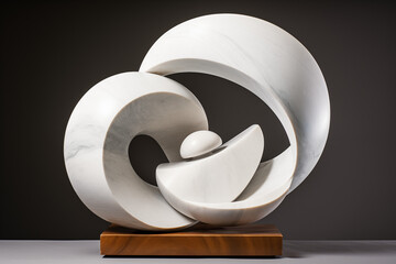 Marble abstract statue that represents humanistic concepts, business