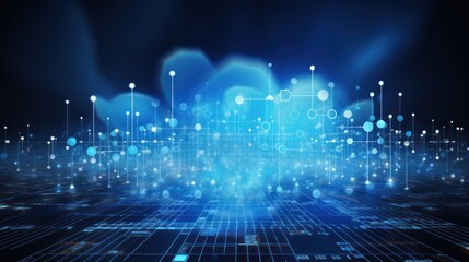 Fototapeta premium Digital data processing in the virtual cloud abstract background