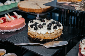 dishes on the buffet