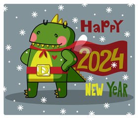 cute green dragon superhero 2024