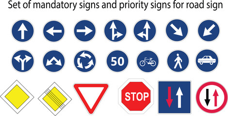 Sets of mandatory traffic Sign