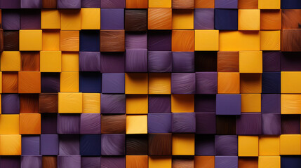 seamless mosaic wooden squares, cubes, blocks background pattern - obrazy, fototapety, plakaty