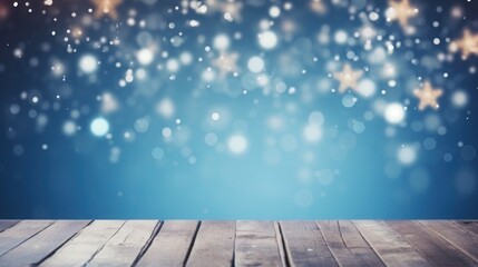 christmas background with wooden floor