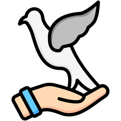 bird lineal multi color icon, related to spring theme. for app and web development.