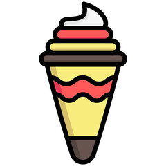 ice cream lineal multi color icon, related to spring theme. for app and web development.