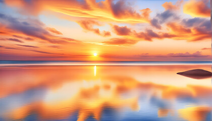 Fototapeta premium Enchanting Sunsets Across Horizons: A Kaleidoscope of Diverse Twilight Moments.(Generative AI)