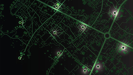 abstract background of route navigation location map with construction building