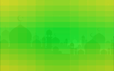 Mosque Art with green and yellow gradation Colors.