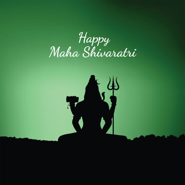 Maha Shivaratri. Maha Shivratri Illustration Of Lord Shiva For Shivratri With Hindi Message Om Namah Shivaya. 