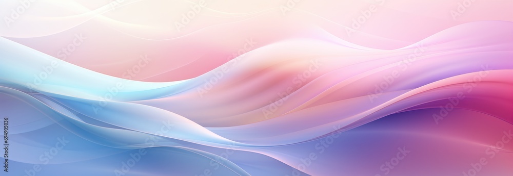 Wall mural abstract background with wavy lines and shapes in pastel colours