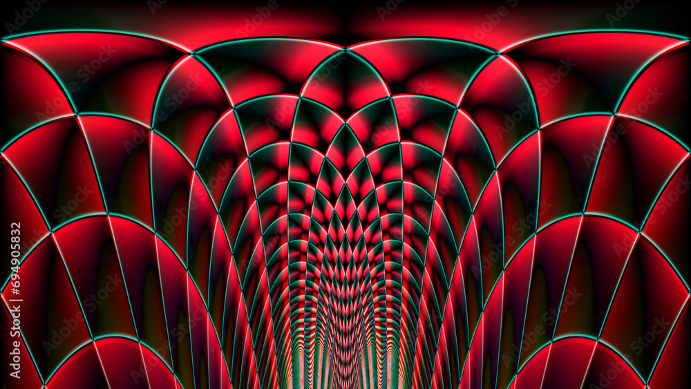 Aufkleber roof span supporting structure in red on a black background