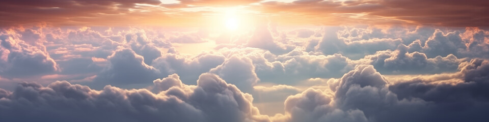 Sunset cloudscape a cinematic aerial journey into the dusk sky - obrazy, fototapety, plakaty