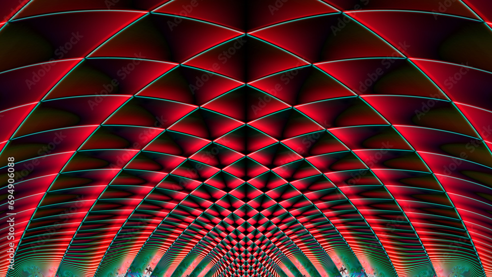 Aufkleber roof span supporting structure in red on a black background