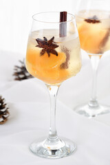 A light Christmas spritzer made with orange juice and vodka. The perfect cocktail to start your holiday party