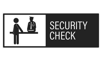 Isolated rectangle sign of security check, entrance safety gate icon, bag inspection check screening