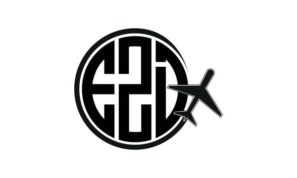 EZD three initial letter circle tour & travel agency logo design vector template. hajj umrah agency, abstract, wordmark, business, monogram, minimalist, brand, company, flat, tourism agency, tourist