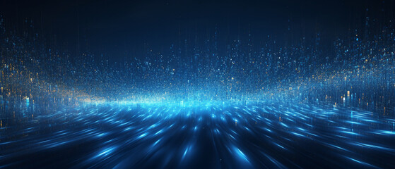 digital and technology, depicting Matrix-like binary code and falling dots