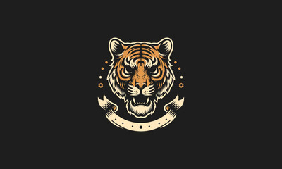 head tiger vector illustration flat design