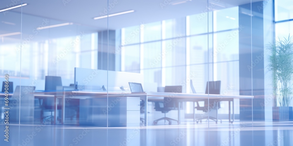 Poster dynamic office space with working professionals in modern corporate environment. beautiful blurred b