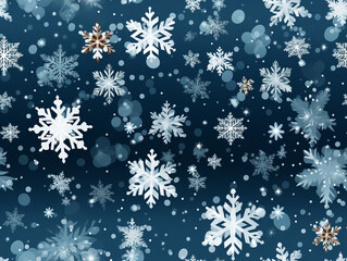 Snowflake pattern falling during winter. Image pattern in the form of tiles.