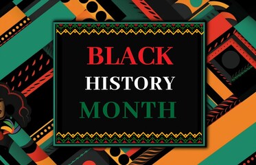 happy black history month wishing card and social media post background 