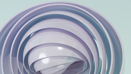 abstract 3d rendering with spirals, circles and a pearl