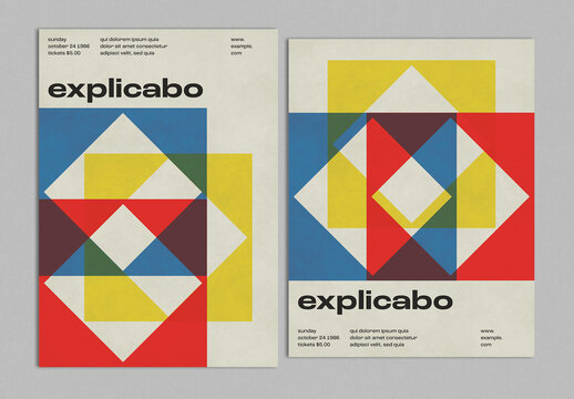 Postmodern Minimalist Poster Design Layout in the Swiss Style