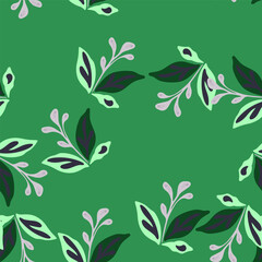 Elegant seamless pattern featuring hand-drawn leaves and florals.