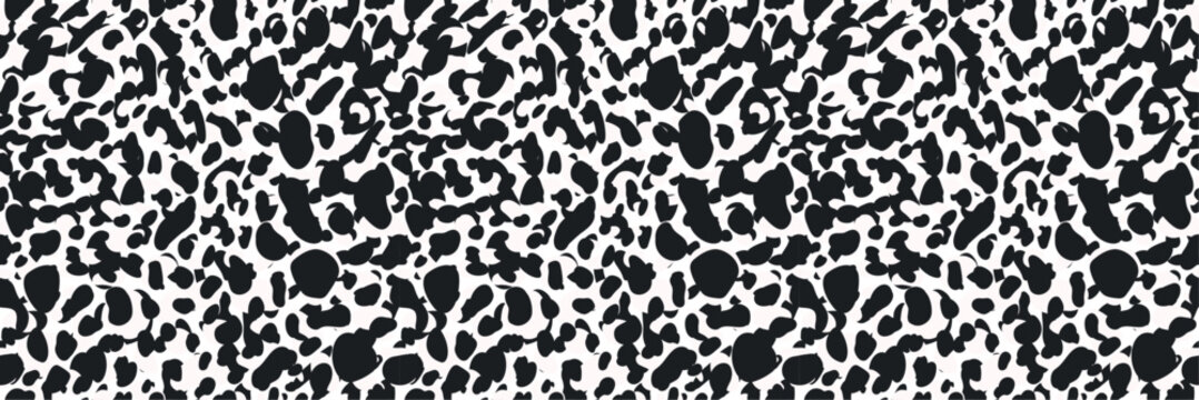 Animal fur texture surface. Seamless pattern with Dalmatian spots and cow prints.