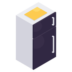 Vector design of refrigerator, isometric icon