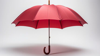 Red rain umbrella on a white background.
