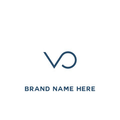 VO logo. V O design. White VO letter. VO, V O letter logo design. Initial letter VO linked circle uppercase monogram logo.