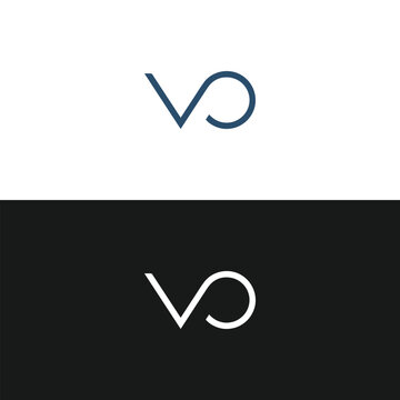 VO logo. V O design. White VO letter. VO, V O letter logo design. Initial letter VO linked circle uppercase monogram logo.