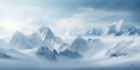 Fototapeta na wymiar Snow-covered mountains providing a majestic backdrop.