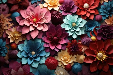 3d floral wallpaper color variation flowers and leaves 3d render background wall decoration Beautiful fantasy vintage flower Ai generated