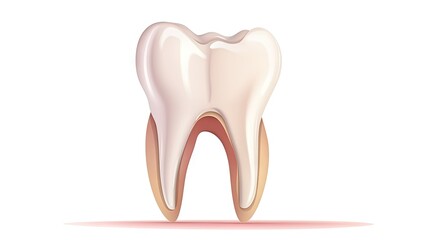 Isolated white tooth on white background
