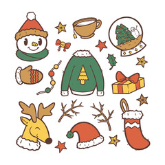 christmas icons set