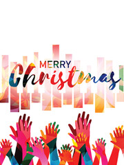 Merry Christmas  text, lettering for greeting cards, banners, posters, vector illustration