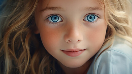 Portrait of a blue-eyed girl.