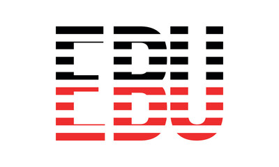 EBU three initial letter iconic line negative space minimal logo design vector template. monogram, abstract, wordmark, business, typography, minimalist, brand, company, flat, modern, unique, simple