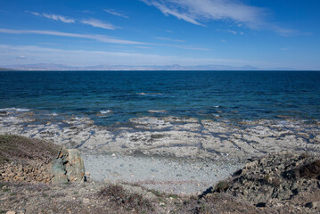 Rocky coastline in the Tabarca Island, municipality of Alicante, Spain