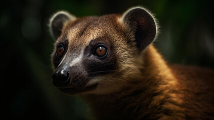 Obraz premium close-up photo capturing the focused eyes of a charming aye-aye