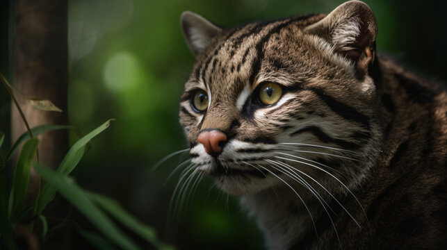 close-up photograph of the inquisitive eyes of a fishing cat