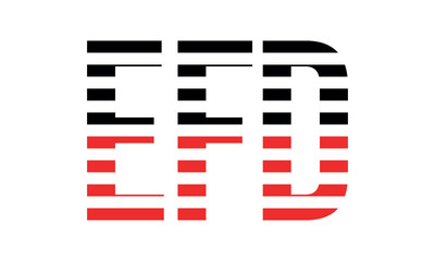 EFD three initial letter iconic line negative space minimal logo design vector template. monogram, abstract, wordmark, business, typography, minimalist, brand, company, flat, modern, unique, simple