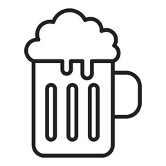 Mug of beer line icon.