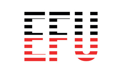 EFU three initial letter iconic line negative space minimal logo design vector template. monogram, abstract, wordmark, business, typography, minimalist, brand, company, flat, modern, unique, simple