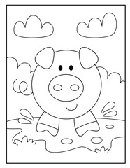 Circle style animal coloring pages for kids